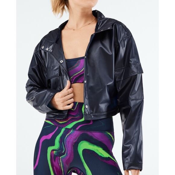 Fabletics Kenna Deep Navy Convertible Jacket Water Resistant Hood Pockets Sz 1X - Picture 11 of 11